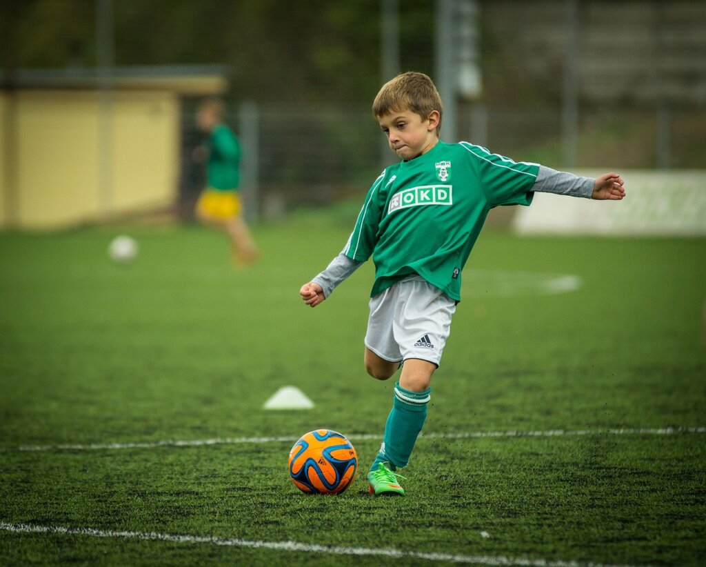 child, soccer, playing